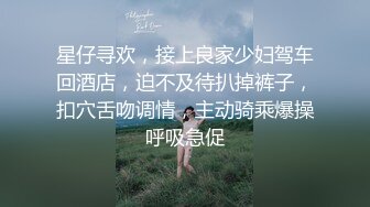 星仔寻欢，接上良家少妇驾车回酒店，迫不及待扒掉裤子，扣穴舌吻调情，主动骑乘爆操呼吸急促